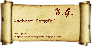 Wachner Gergő névjegykártya